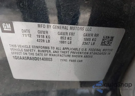 2013 Cadillac Ats Standard z USA, uszkodzony, nr VIN 1G6AA5RA8D0140803